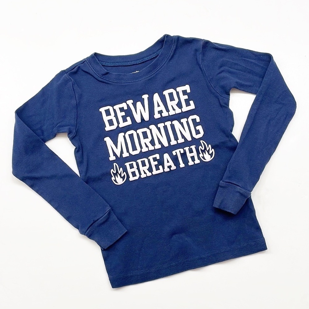 Carter's Beware Morning Breath little boys long sleeve pajama top